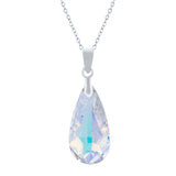 Austrian Crystal Classic Pendant Necklace in Aurora Borealis, with a choice of chains