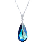 Austrian Crystal Classic Pendant Necklace in Bermuda Blue, with a choice of chains