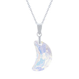 Austrian Crystal Moon Necklace in Aurora Borealis with a choice of chains
