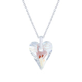 Austrian Crystal Wild Heart Necklace in Aurora Borealis, with a choice of Chains