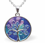 Rich Multi Coloured Enamel on Circular Necklace with Tree of Life Motif