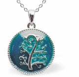 Rich Multi Coloured Enamel on Circular Necklace with Tree of Life Motif