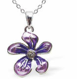 Rich Gradation of Purple Enamel on Spring Flower Necklace