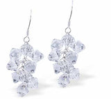 Austrian Crystal Bicon Drop Earrings in Clear Crystal, Multi-faceted 