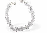 Austrian Crystal Bicon Bracelet in Clear Crystal, Multi-faceted
