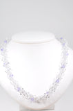 Austrian Crystal Necklace in Violet Purple and Clear Crystal 