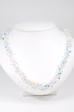 Austrian Crystal  Necklace in Aurora Borealis, 18" with extra extension links