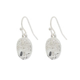 Crystal Encrusted Tree of Life Drop Earrings in Oval Setting, Rhodium Plated