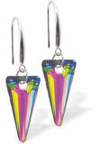 Austrian Crystal Spike Drop Earrings in Vitrail Medium with Rhodium Plated Earwires