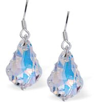 Sparkling Austrian Crystal Baroque Drop Earrings by Byzantium in Reflective Aurora Borealis 