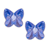 Austrian Crystal Butterfly Stud Earrings in Provence Lavender Purple, Sterling Silver Earwires