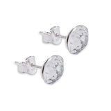 Austrian Crystal Diamond-shape Stud Earrings by Byzantium in Soft Powder Grey, 6mm in size with Sterling Silver Earwires