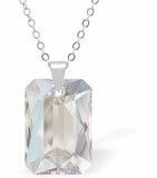 Austrian Crystal Multi Faceted Special Cut Rectangular Necklace in Clear Crystal with a choice of chains
