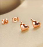 Artisan Heart Rose Gold Coloured Titanium Steel Stud Earrings