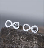 Artisan Infinity Silver Coloured Titanium Steel Stud Earrings