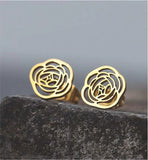 Artisan Rose Golden Coloured Titanium Steel Stud Earrings