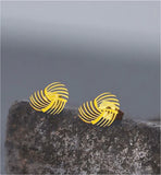 Artisan Heart Golden Coloured Titanium Steel Stud Earrings