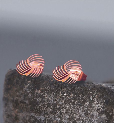 Artisan Delicate Heart Stud Earrings Rose Gold Coloured Titanium Steel 8mm Stars Hypoallergenic: Nickel, Lead and Cadmium Free Delivered in a soft, black, velveteen pouch 