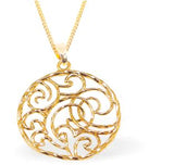 Celtic Round Design Necklace in Golden Titanium Steel