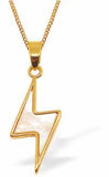 Gold Plated Shell Embossed Streak of Lightening Necklace