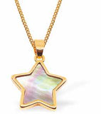 Gold Plated Shimmering Shell Embossed Star Necklace