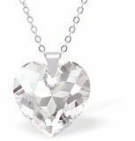 Austrian Crystal Multi Faceted Heart Necklace in Clear Crystal wih a choice of chains