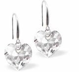 Crystal Multi Faceted Heart Drop Earrings in Clear Crystal