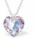 Austrian Crystal Multi Faceted Heart Necklace in Vitrail Light with a choice of chains