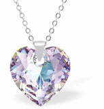Austrian Crystal Cute Heart Necklace in Vitrail Light with a Choice of Chains