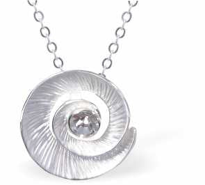Designer Abalone Design Necklace by Byzantium, Silver Coloured and Rhodium Plated