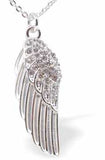 Designer Crystal Embellished Wing Necklace, Silver Coloured, Rhodium Plated