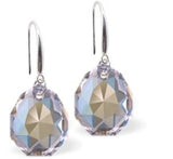 Austrian Crystal Multi Faceted Majestic Drop Earrings in Crystal Shimmer