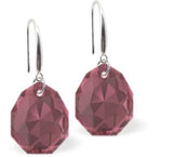 Austrian Crystal Multi Faceted Majestic Drop Earrings Scarlet Red Shimmer in Colour 11.5mm in size See matching necklace MA22 Delivered in a soft, black, velveteen pouch