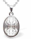 Austrian Crystal Multi Faceted Mystic Oval Necklace in Clear Crystal with a choice of chains
