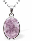 Austrian Crystal Multi Faceted Mystic Oval Necklace in Iris Mauve with a choice of chains