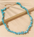 Artisan Natural Stone Turquoise Blue Necklace