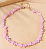 Artisan Natural Stone Rose Quartz Pink Necklace