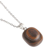 Artisan Natural Stone Single Tiger Eye Necklace For vitality - take charge of your personal power, release emotional blocks Crystal drop is 20mm in size Titanium Steel Extension Chain Hypoallergenic: Nickel, Lead and Cadmium Free  Delivered in a soft, black, velveteen pouch