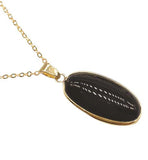 Artisan Natural Crystal Black Agate Oval Necklace Black Agate: for courage and self-confidence Golden Titanium Steel Chain 30mm crystal drop Hypoallergenic: Nickel, Lead and Cadmium Free  Delivered in a soft, black, velveteen pouch