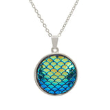 Natural Paua Shell Rainbow Necklace, by Byzantium. Rhodium Plated, 22mm in size