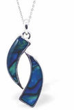 Natural Paua Shell Classic Funky Tusks Necklace, by Byzantium. Rhodium Plated, 30mm in size