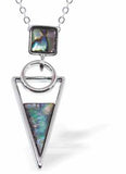 Paua Shell Spike Necklace, by Byzantium. Rhodium Plated and 38mm in size