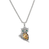 Paua Shell Barn Owl Necklace