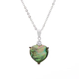 Paua Shell Viola Heart Necklace