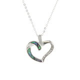 Paua Shell Hollow Heart Necklace