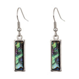 Paua Shell Baguette Drop Earrings