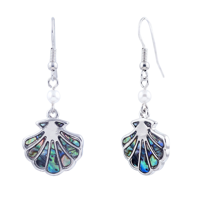 Paua Shell Sea Shell Drop Earrings