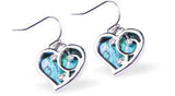 Paua Shell Cute Heart Drop Earrings