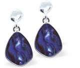 Paua Shell Classic Double Drop Earrings, 25mm in size, Rhodium Plated