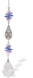 Sparkling Multi Faceted Crystal Suncatcher  Featuring a Large Clear Crystal Baroque Drop Rhodium Plated Ornate Teardrop Link Drop: 33cm from hanging loop to bottom (Approximate) Hang in the window or near a light source for full effect Delivered in a soft, black, velveteen pouch